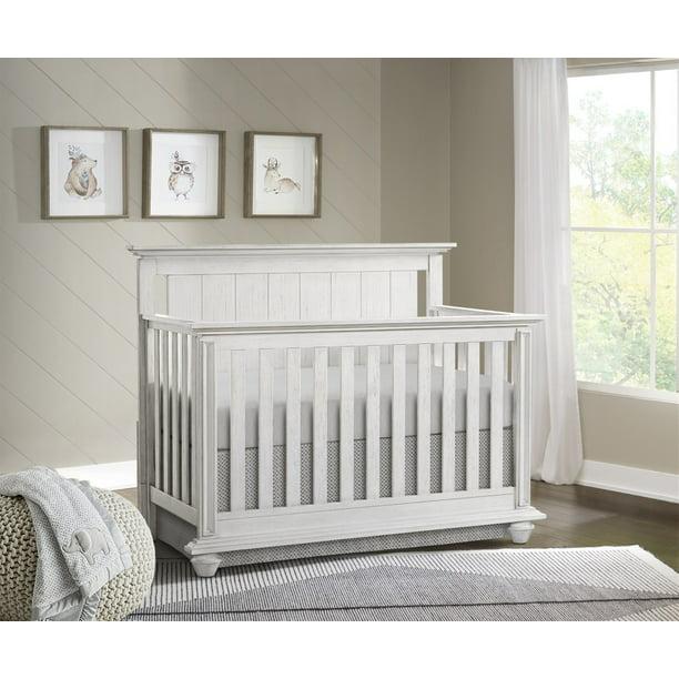 Oxford Baby Langston 4-in-1 Convertible Crib, Weathered White - BIB DRESS